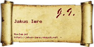 Jakus Imre névjegykártya